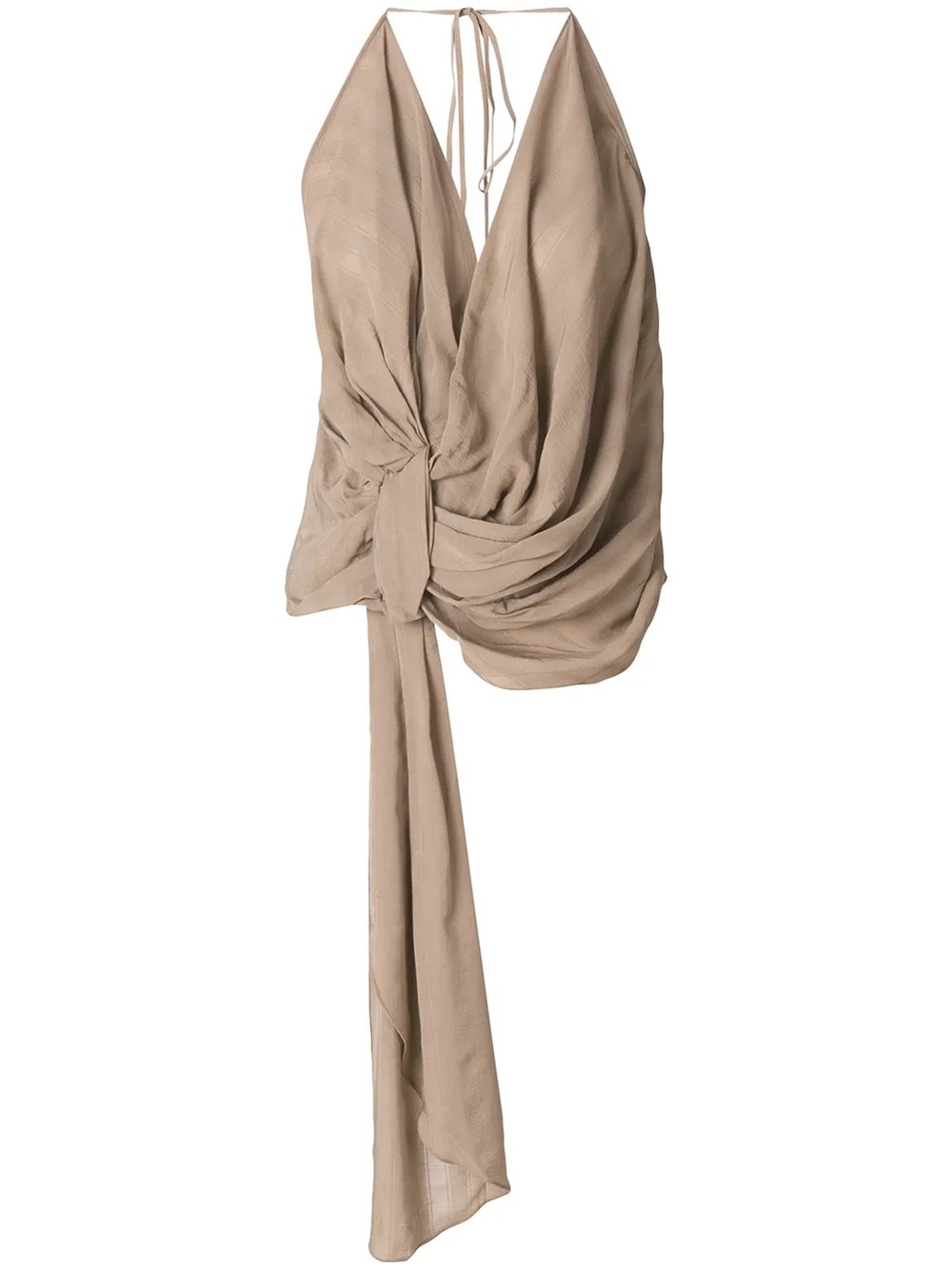 Jacquemus Marimba Tie-Front Top in Taupe